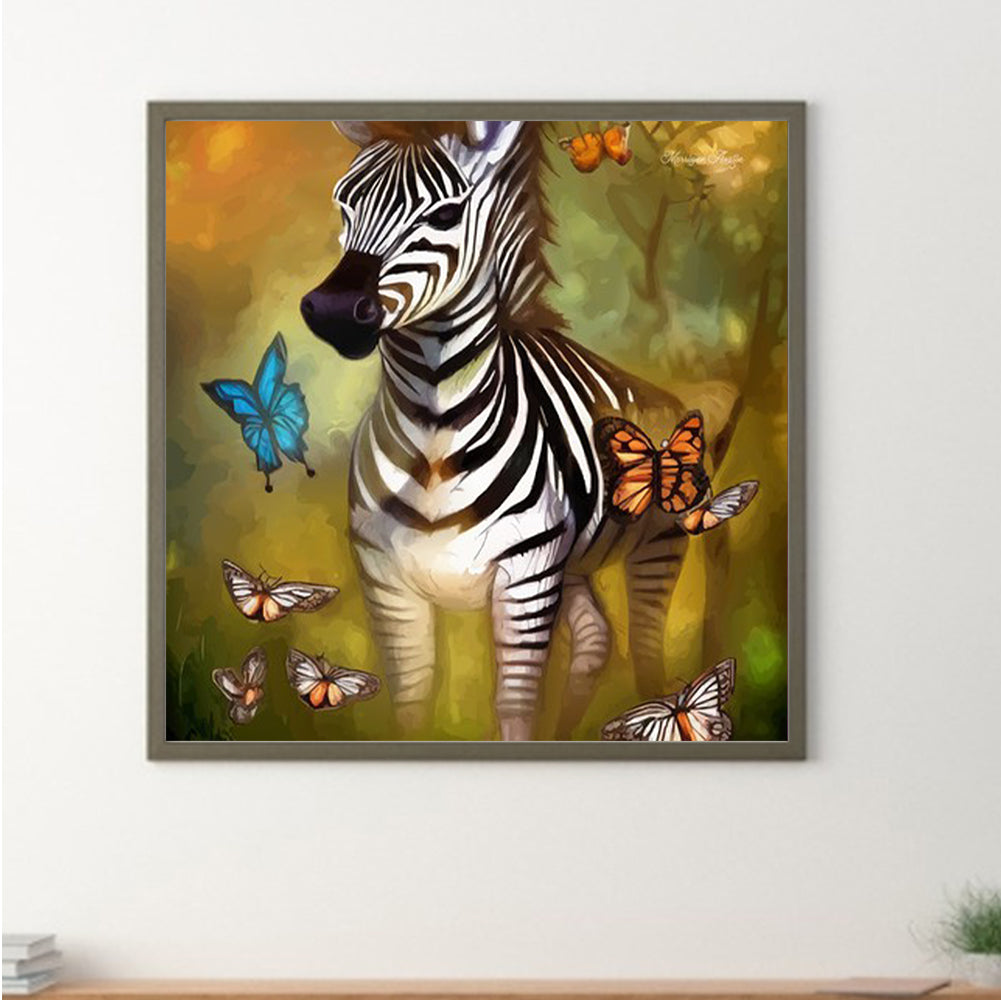 Zebra - Full Round Drill Diamond Painting 30*30CM