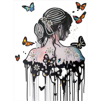 Butterfly Girl Back - Special Shaped Drill Diamond Painting 30*40CM