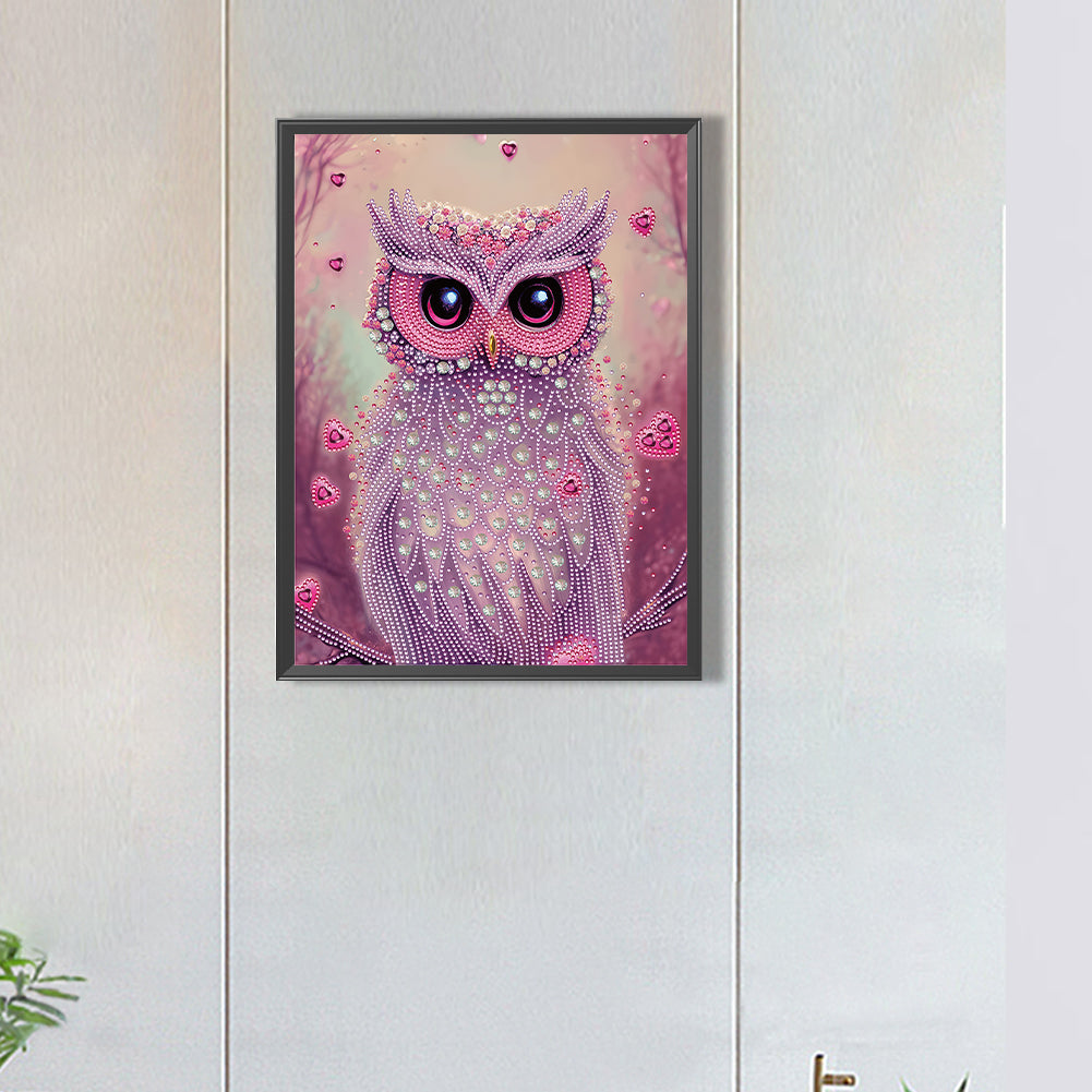 Personality Owl - Special Shaped Drill Diamond Painting 30*40CM