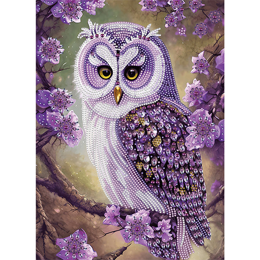 Personality Owl - Special Shaped Drill Diamond Painting 30*40CM