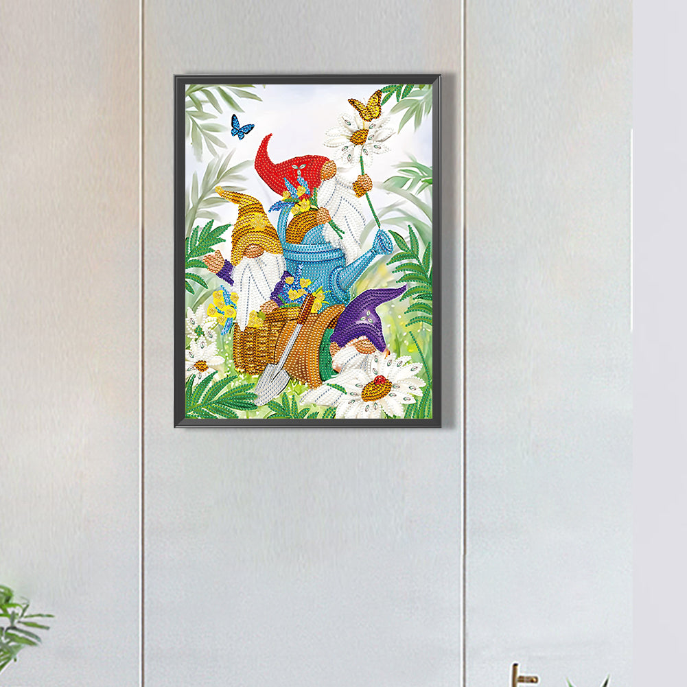 Gnomes In The Garden - Special Shaped Drill Diamond Painting 30*40CM