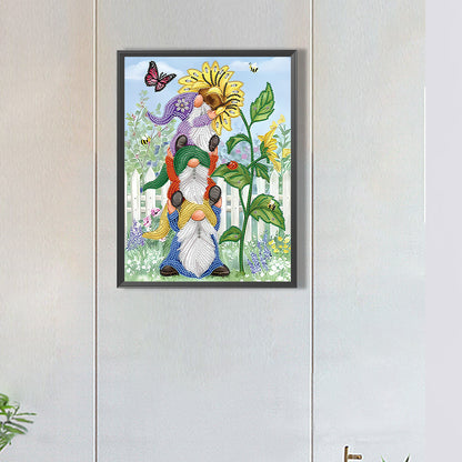 Gnomes In The Garden - Special Shaped Drill Diamond Painting 30*40CM