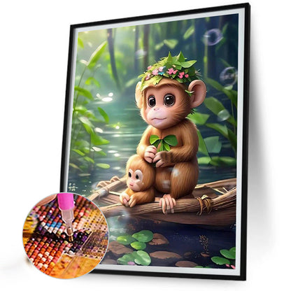 Animals On Board - Monkeys - Full Square Drill Diamond Painting 30*40CM