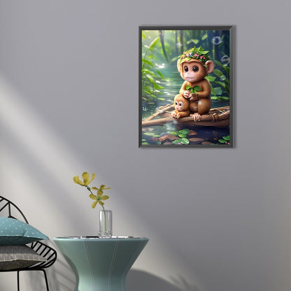 Animals On Board - Monkeys - Full Square Drill Diamond Painting 30*40CM