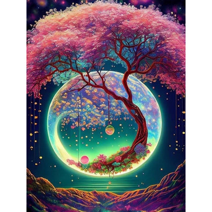 Dream Pink Tree - Full Round Drill Diamond Painting 30*40CM