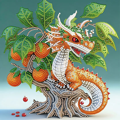 Little Decorative Dragon - Full Round Drill Diamond Painting 30*30CM