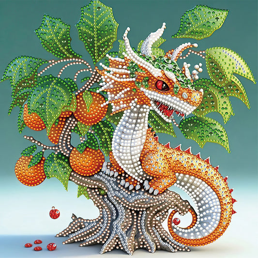 Little Decorative Dragon - Full Round Drill Diamond Painting 30*30CM