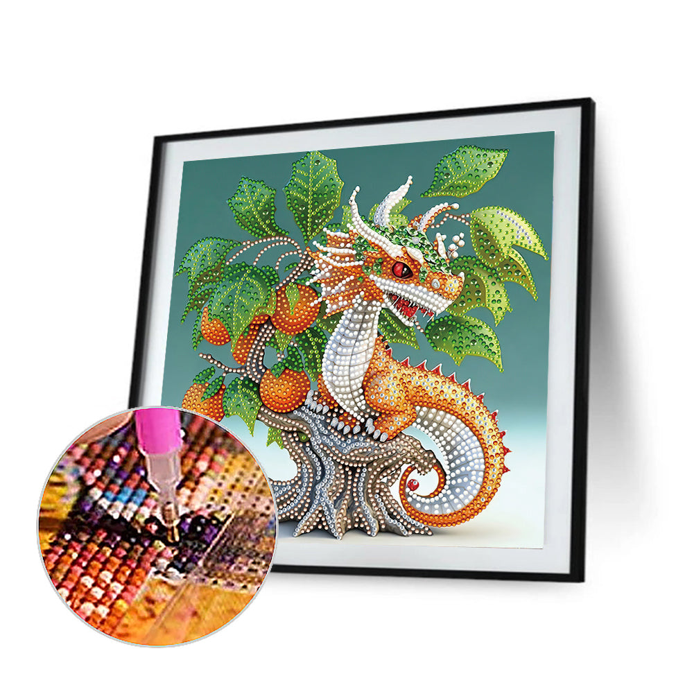 Little Decorative Dragon - Full Round Drill Diamond Painting 30*30CM