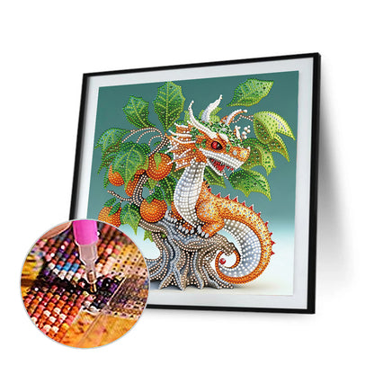 Little Decorative Dragon - Full Round Drill Diamond Painting 30*30CM
