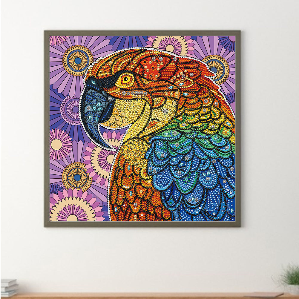 Colorful Paper-Cut Mechanical Parrot - Special Shaped Drill Diamond Painting 30*30CM