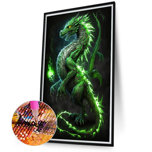 Ferocious Green Dragon - Full Square Drill Diamond Painting 40*70CM