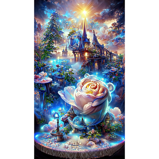 Blue Rose Manor - Full Square Drill Diamond Painting 40*70CM