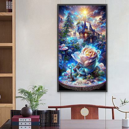 Blue Rose Manor - Full Square Drill Diamond Painting 40*70CM