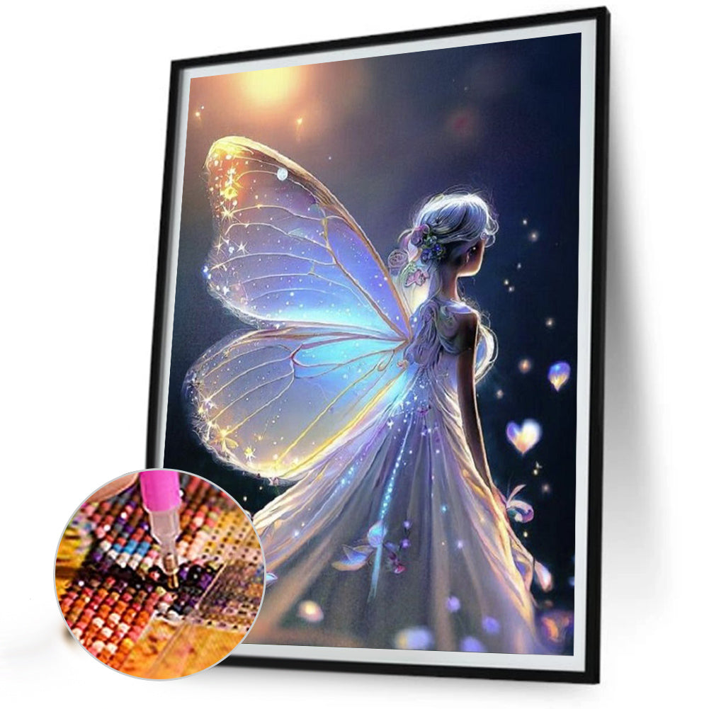 Winged Angel Girl - Full Round Drill Diamond Painting 30*40CM