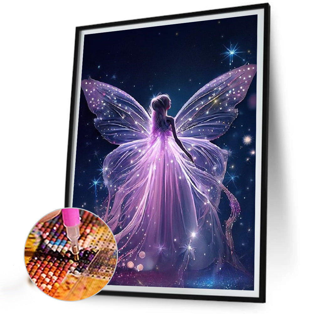 Winged Angel Girl - Full Round Drill Diamond Painting 30*40CM