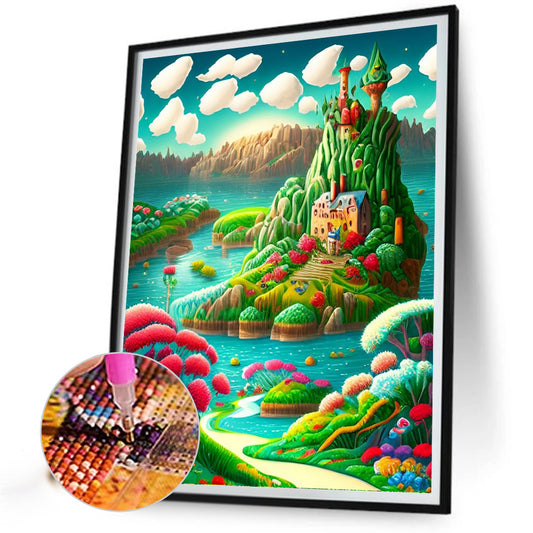 Colorful Island - Full Round Drill Diamond Painting 30*40CM