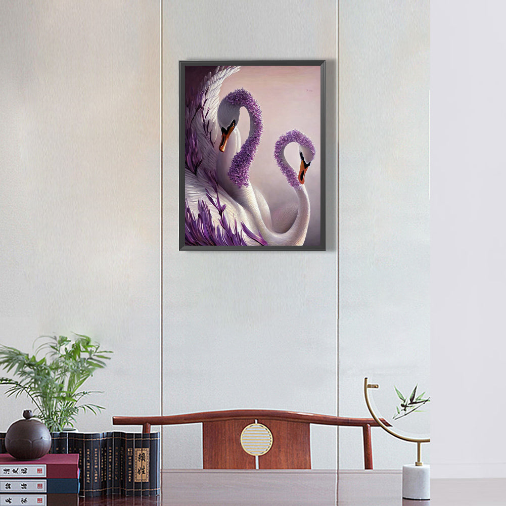 Swan - Full Round Drill Diamond Painting 30*40CM