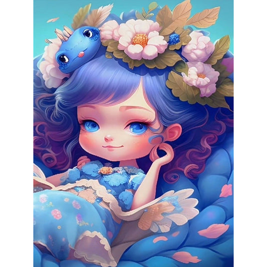 Cartoon Girl - Full Round Drill Diamond Painting 30*40CM