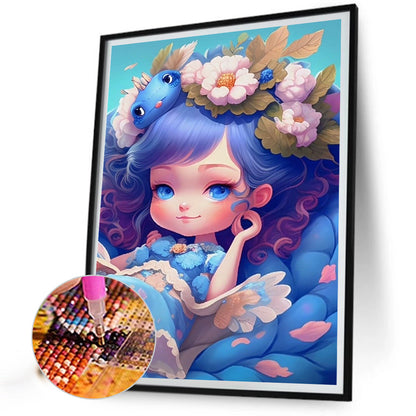 Cartoon Girl - Full Round Drill Diamond Painting 30*40CM