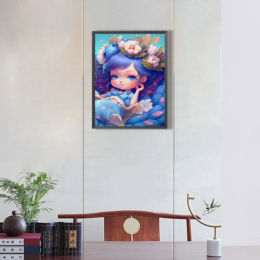 Cartoon Girl - Full Round Drill Diamond Painting 30*40CM