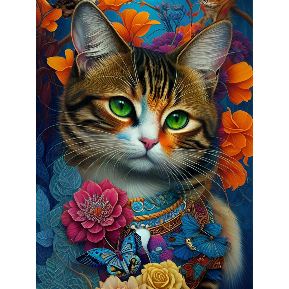 Stately Cat - Full Round Drill Diamond Painting 30*40CM