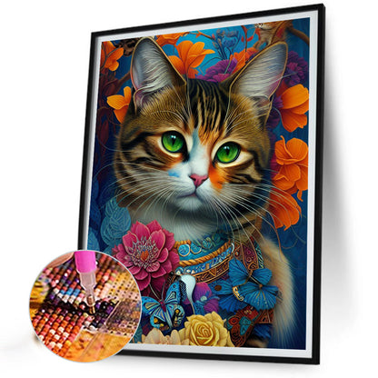 Stately Cat - Full Round Drill Diamond Painting 30*40CM