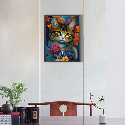 Stately Cat - Full Round Drill Diamond Painting 30*40CM