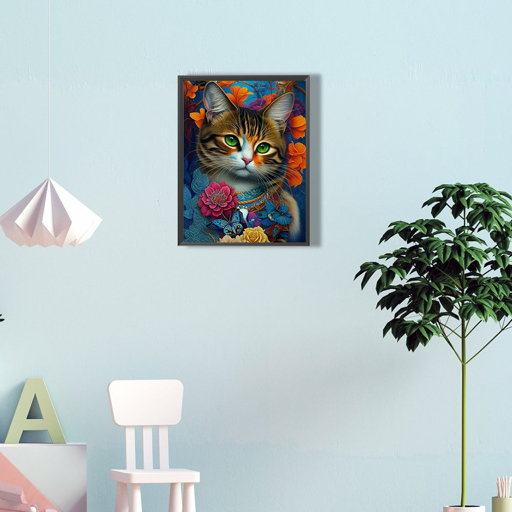 Stately Cat - Full Round Drill Diamond Painting 30*40CM