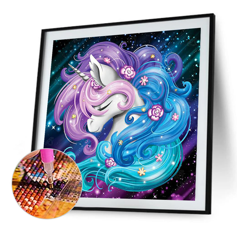 Elegant Unicorn - Full Round Drill Diamond Painting 30*30CM