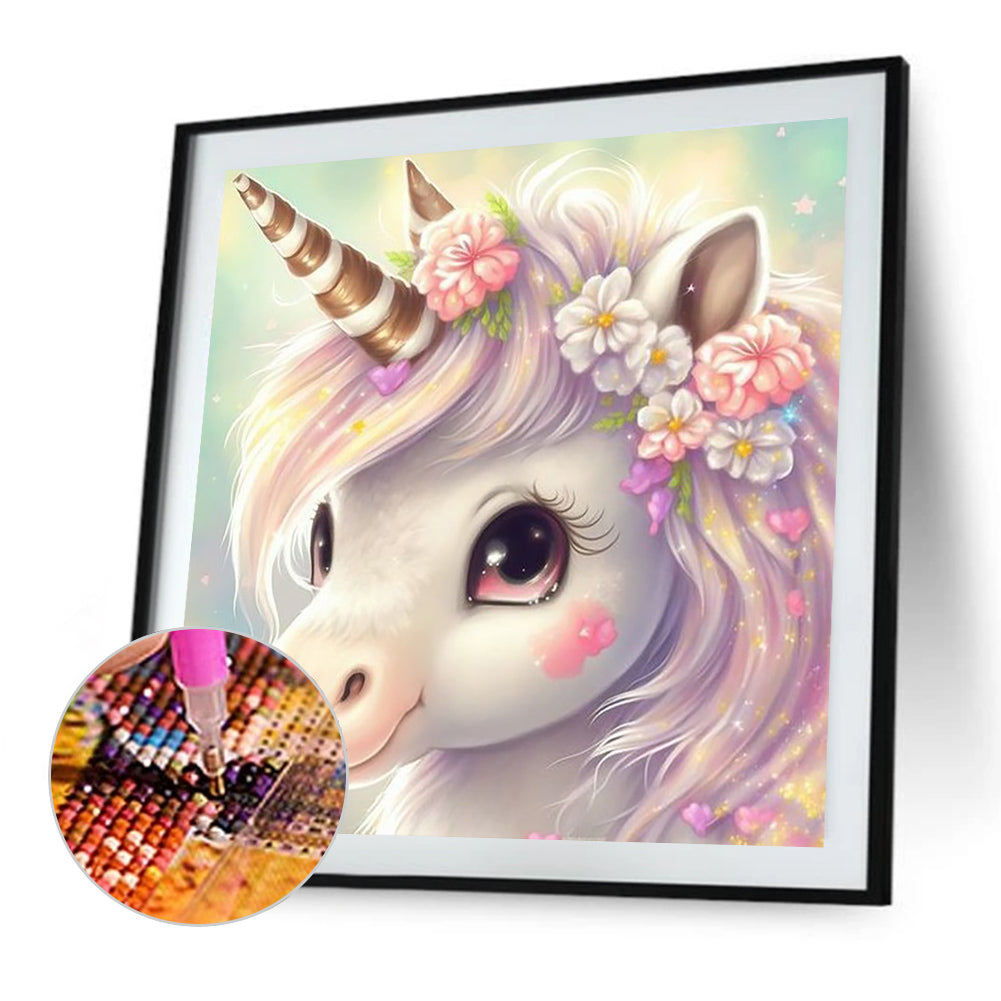 Cute Unicorn - Full Round Drill Diamond Painting 30*30CM