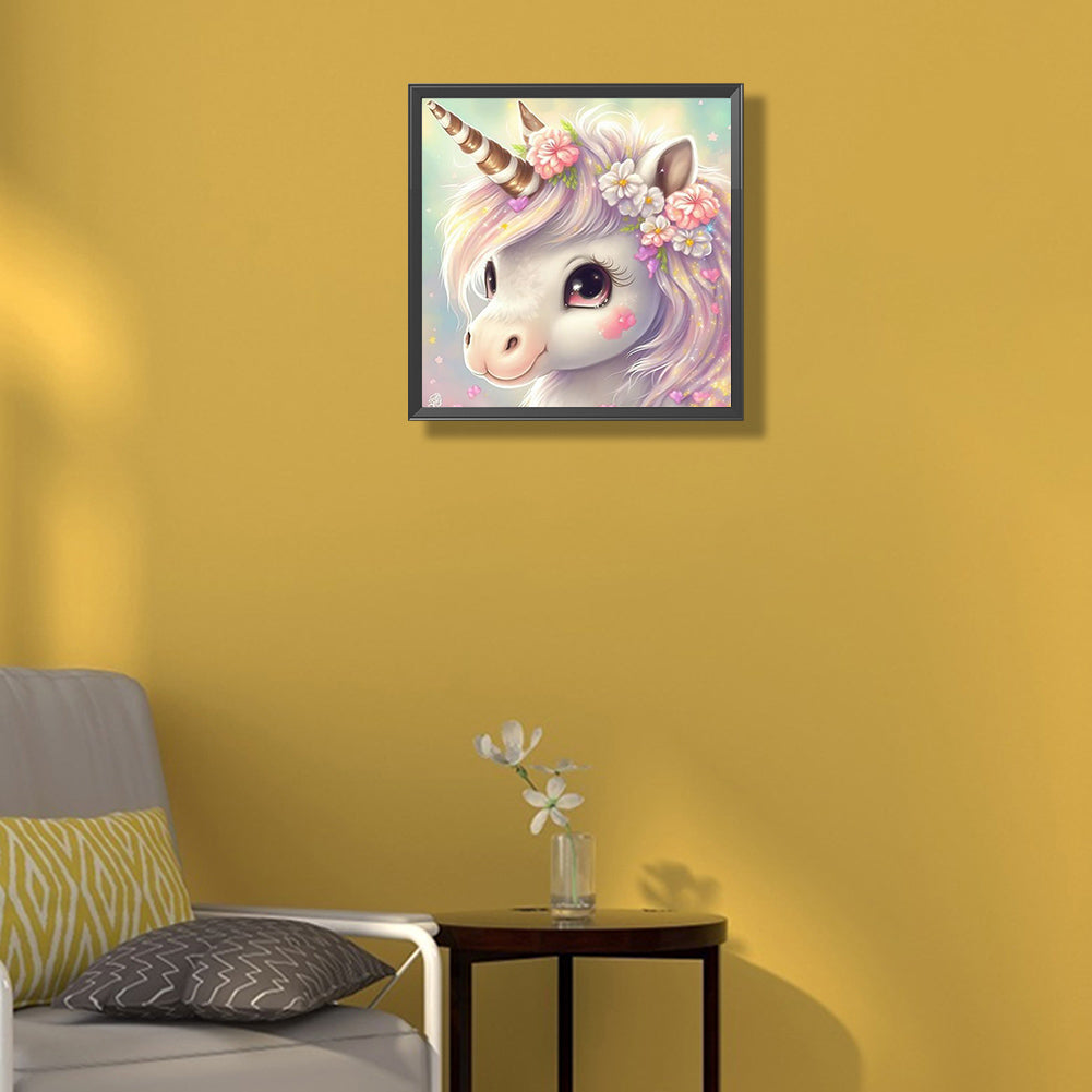 Cute Unicorn - Full Round Drill Diamond Painting 30*30CM