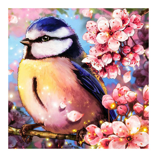 Bird On Flower Branch - Full Round Drill Diamond Painting 30*30CM