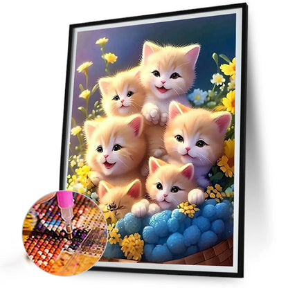 Cute Cats - Full Round Drill Diamond Painting 30*40CM