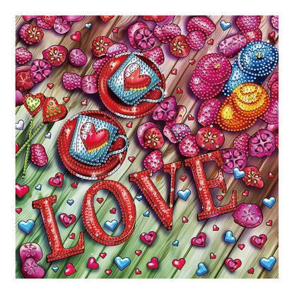 Love Love - Special Shaped Drill Diamond Painting 30*30CM