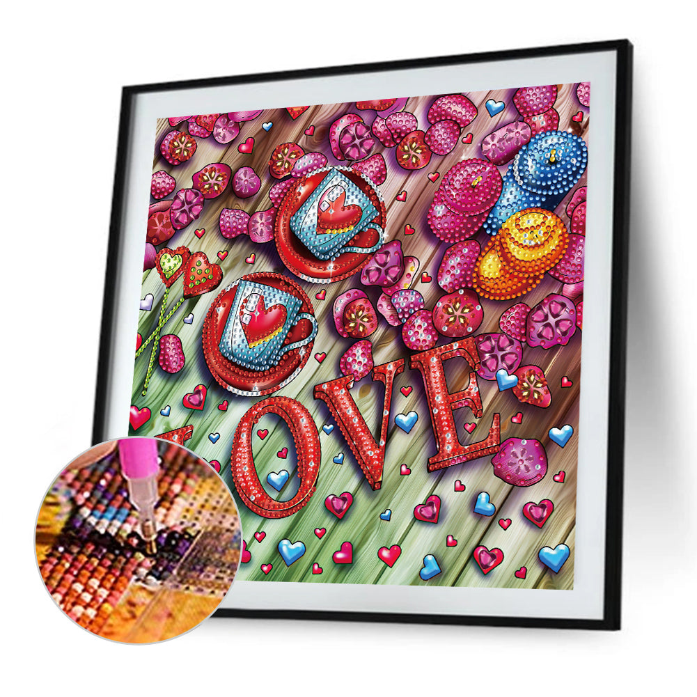Love Love - Special Shaped Drill Diamond Painting 30*30CM