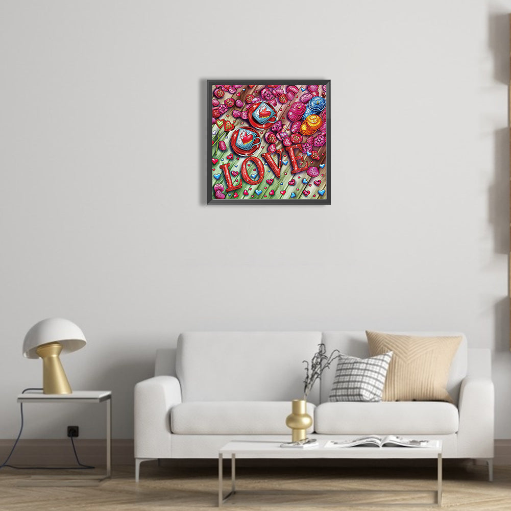 Love Love - Special Shaped Drill Diamond Painting 30*30CM