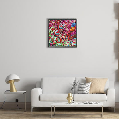 Love Love - Special Shaped Drill Diamond Painting 30*30CM