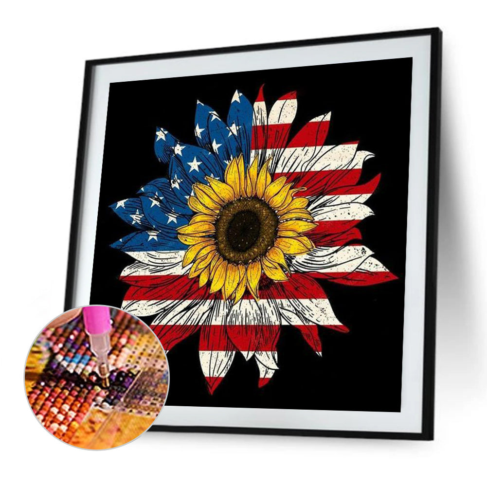 Artistic Sunflower - Full Round Drill Diamond Painting 30*30CM