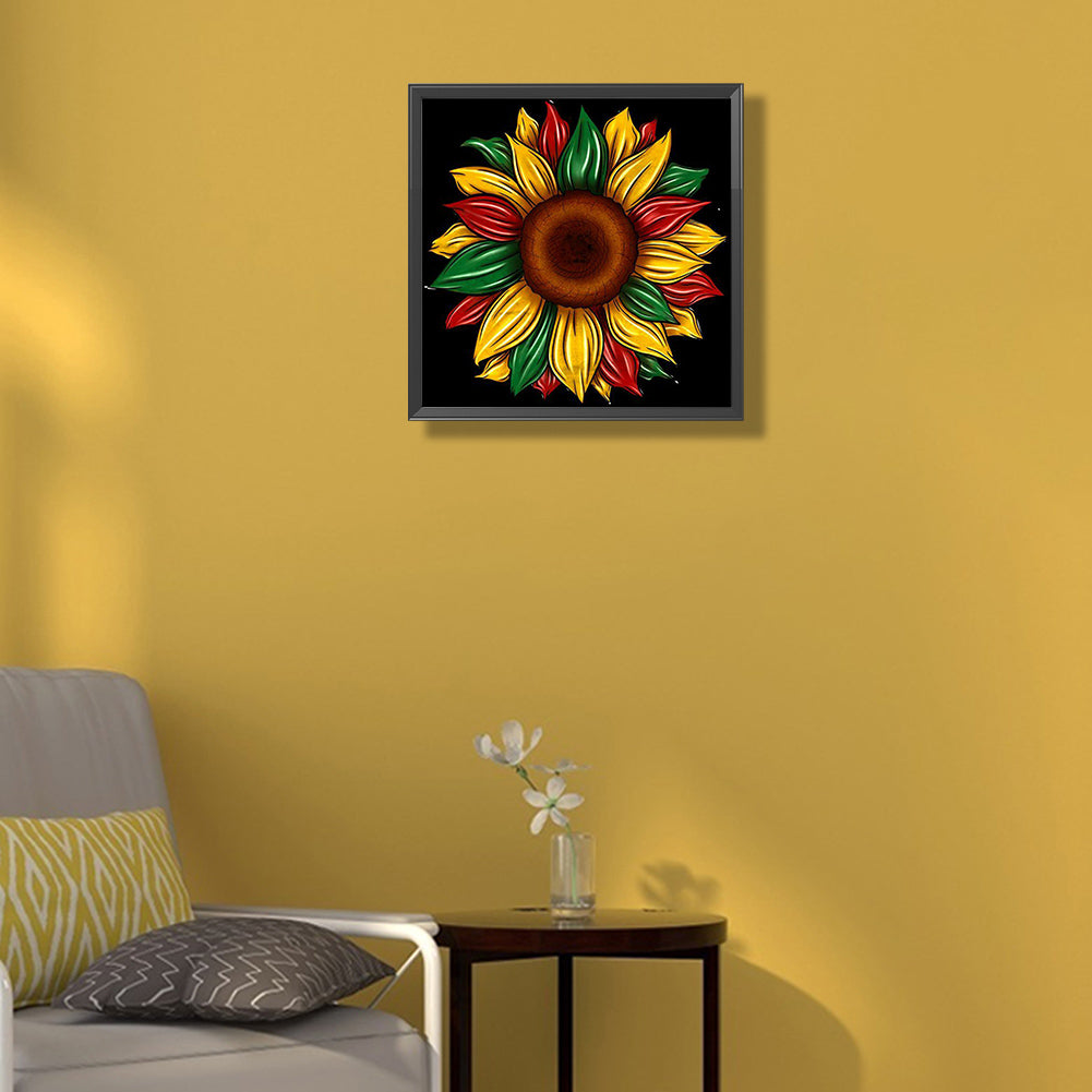 Artistic Sunflower - Full Round Drill Diamond Painting 30*30CM