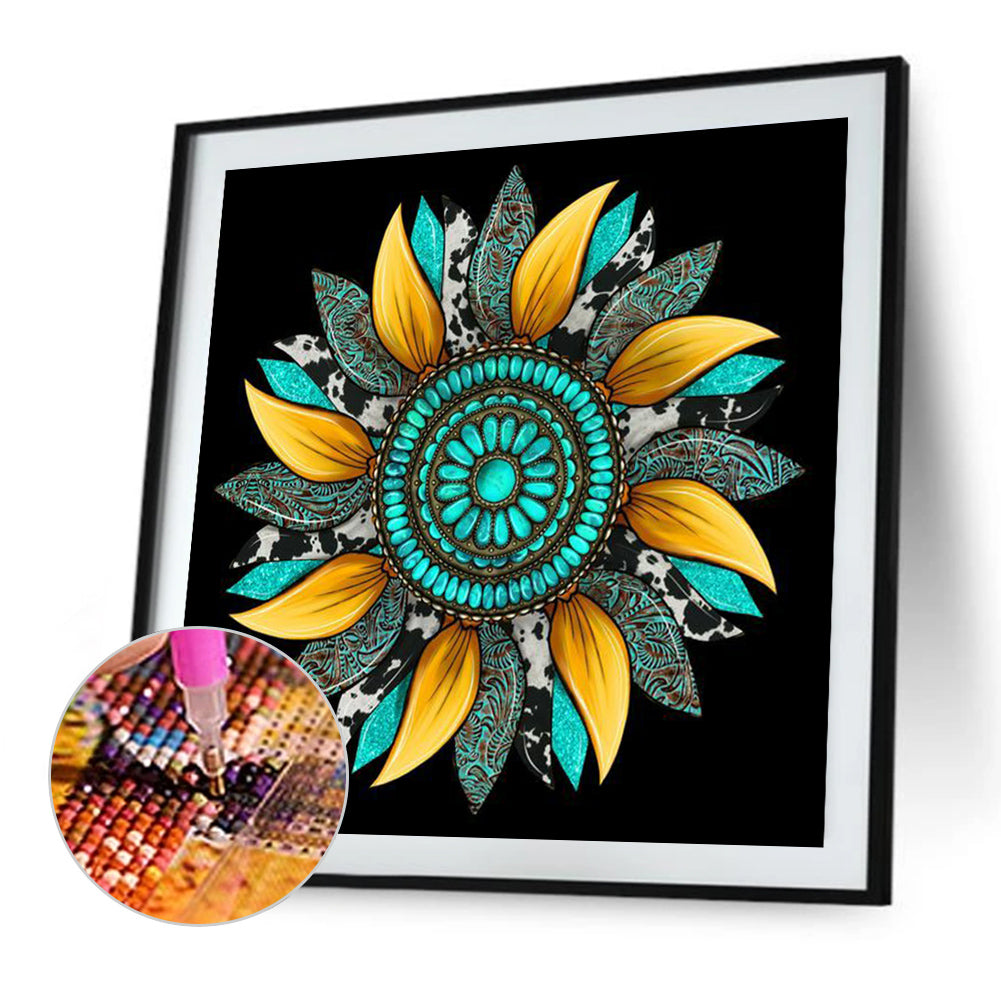 Artistic Sunflower - Full Round Drill Diamond Painting 30*30CM