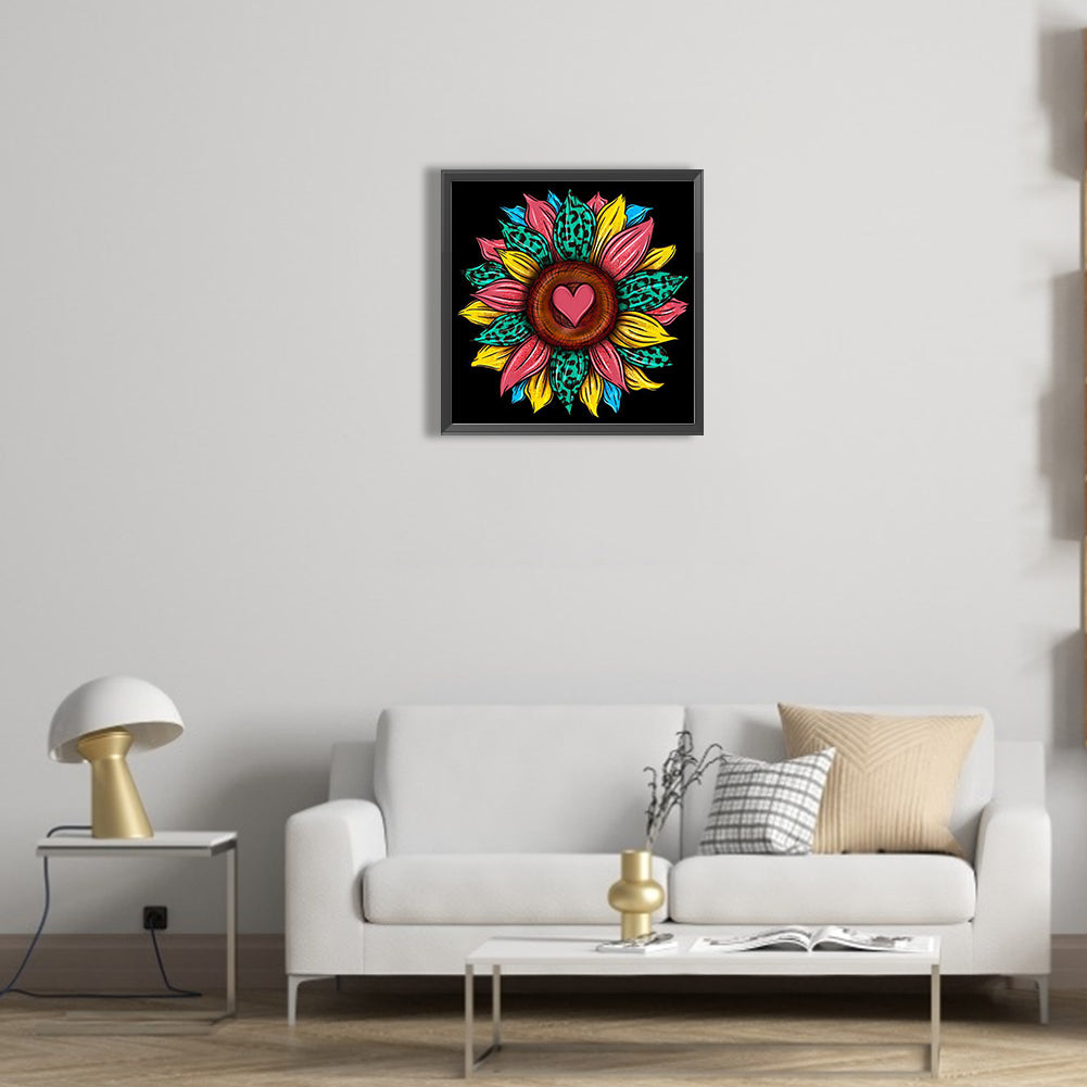 Artistic Sunflower - Full Round Drill Diamond Painting 30*30CM