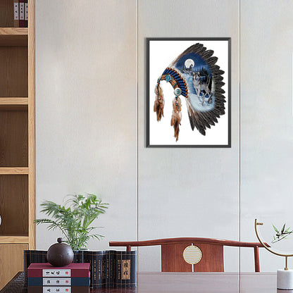 Native American Headgear - Full Round Drill Diamond Painting 30*40CM