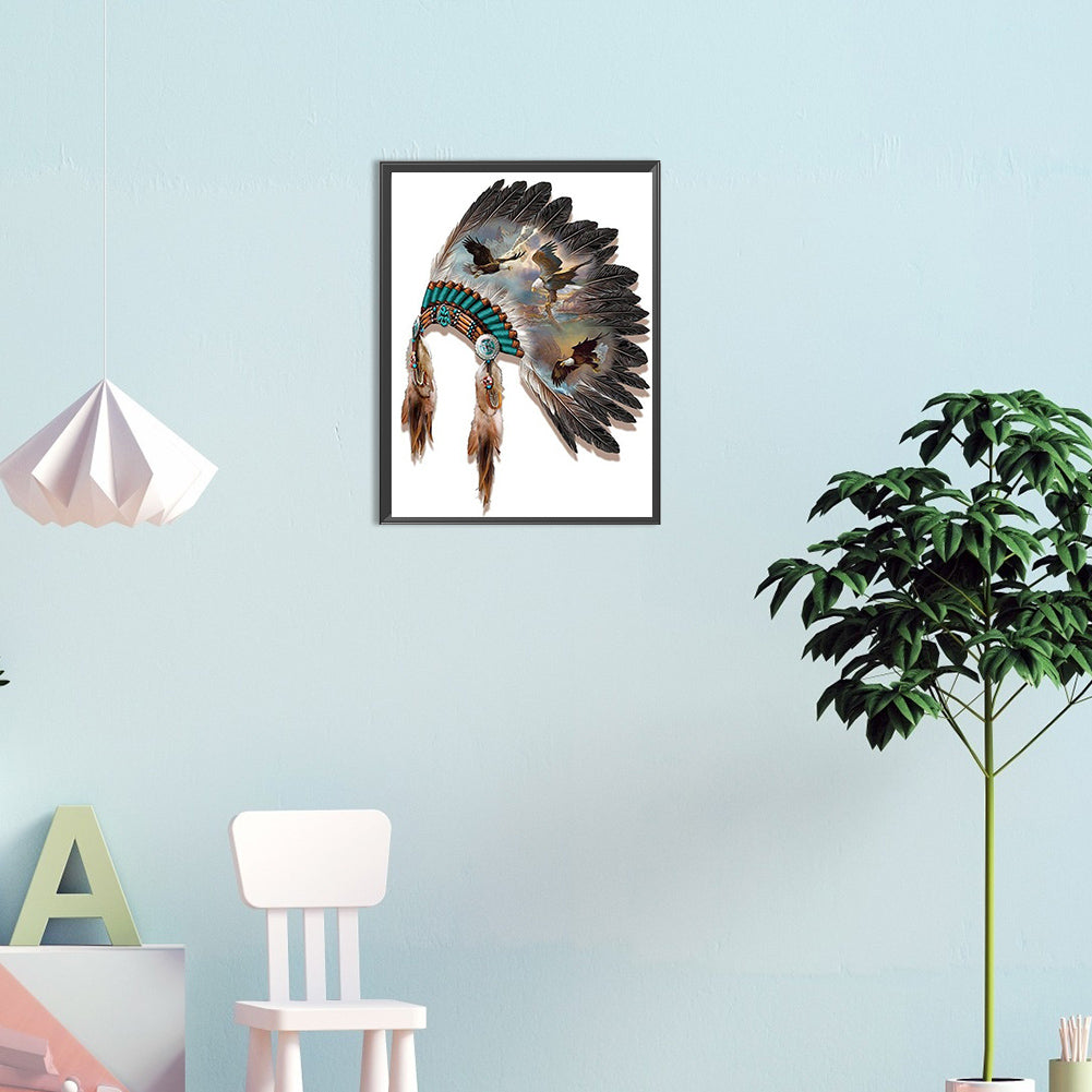 Native American Headgear - Full Round Drill Diamond Painting 30*40CM