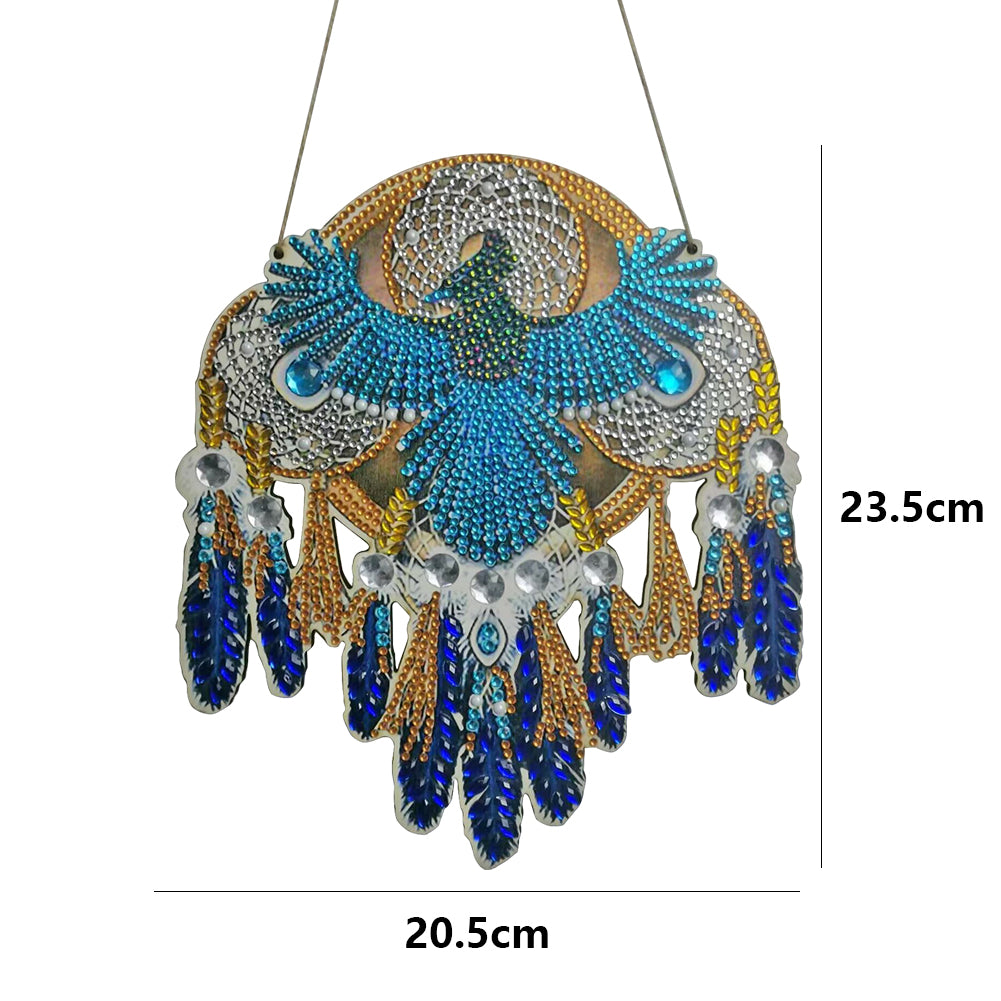 DIY Dreamcatcher Crystal Diamond Pendant Hanging Ornament Wooden for Home Garden