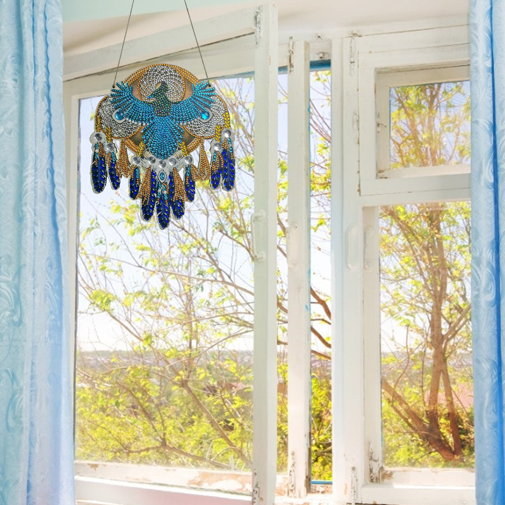 DIY Dreamcatcher Crystal Diamond Pendant Hanging Ornament Wooden for Home Garden