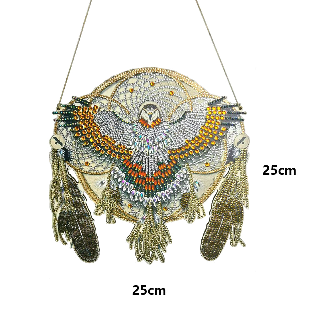 DIY Dreamcatcher Crystal Diamond Pendant Hanging Ornament Wooden for Home Garden