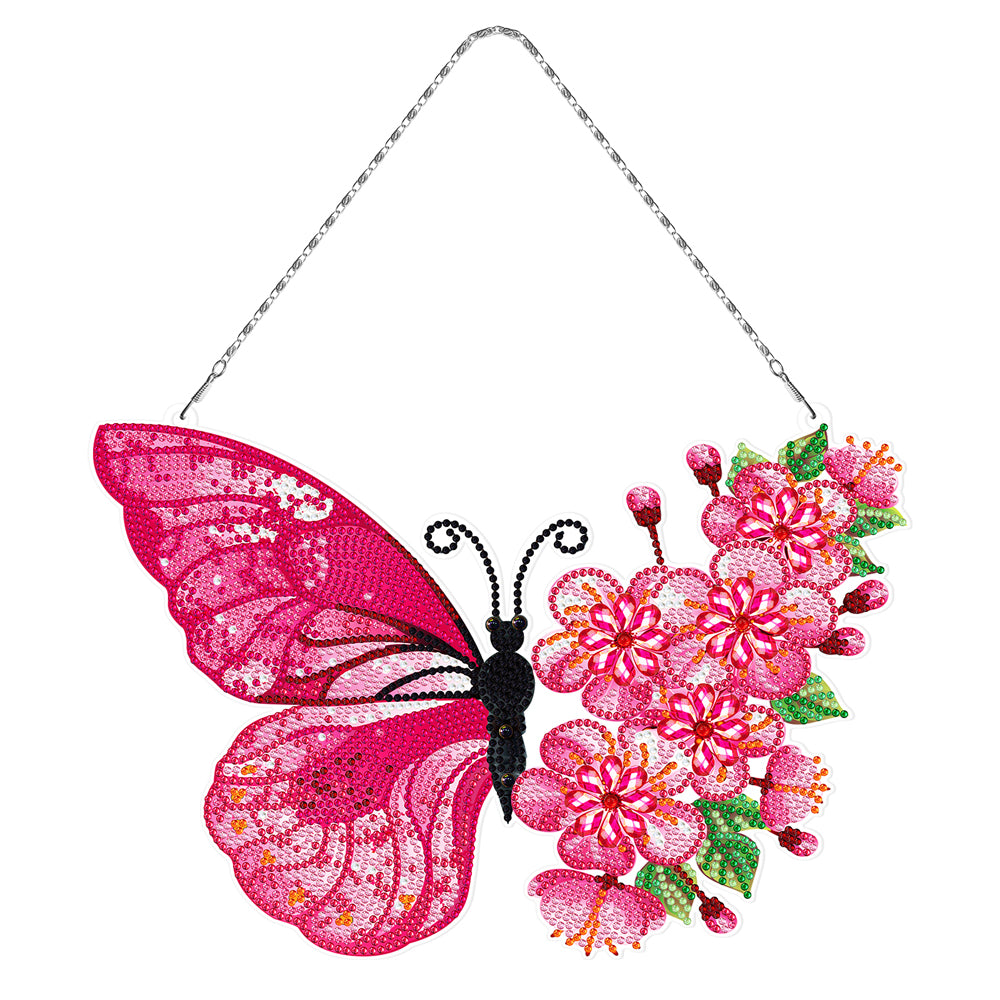 DIY Butterfly Diamond Painting Pendant Rhinestone Embroidery Pendant Bag Pendant