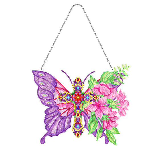 DIY Butterfly Diamond Painting Pendant Rhinestone Embroidery Pendant Bag Pendant