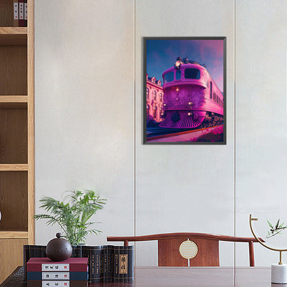 Pink Ocean Train - Full Round Drill Diamond Painting 30*40CM