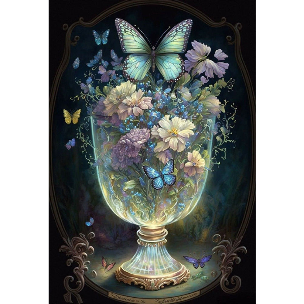 Flower In Cup - Full Round Drill Diamond Painting 50*70CM